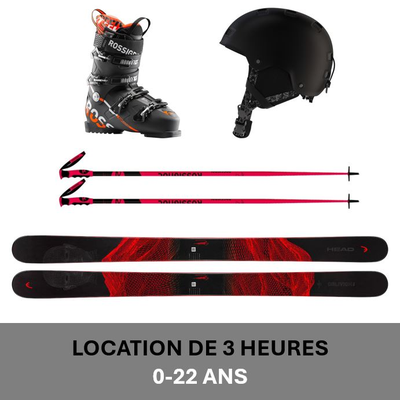 Ski Package - 3 hours, Junior 22 and under